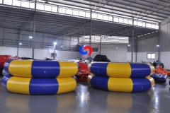 round jump bungee trampoline sea aquatic floating bouncing inflatable water trampoline for outdoor indoor park game