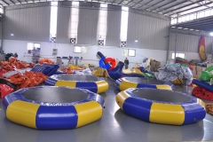 round jump bungee trampoline sea aquatic floating bouncing inflatable water trampoline for outdoor indoor park game