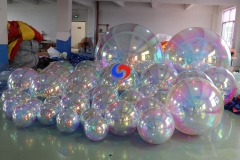 HOT SALE custom giant/large 1m-6m silver black rainbow colorful pvc balloons decoration inflatable iridescent mirror ball/sphere