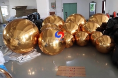 custom giant pvc reflective 1m Inflatable gold mirror ball 100cm for events christmas decoration