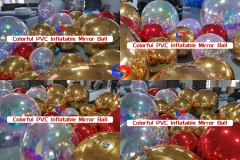 custom giant pvc reflective 1m Inflatable gold mirror ball 100cm for events christmas decoration