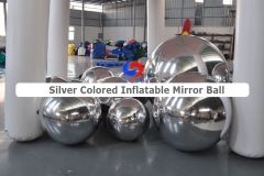 HOT sale 120cm 4ft giant inflatable silver ball decor inflatable ball silver disco mirror ball for party wedding decorations