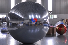 Hot selling 3m Giant inflatable PVC stage decor mirror silver ball large reflective silver mirror sphere decoration