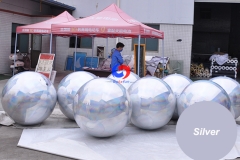 40cm 0.5m 0.6m 0.8m 1m 3m decorative Silver Big Christmas ball inflatable shiny mirror disco ball mirror balloon