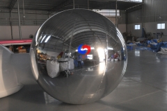 Hot selling 3m Giant inflatable PVC stage decor mirror silver ball large reflective silver mirror sphere decoration