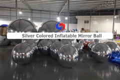 HOT sale 120cm 4ft giant inflatable silver ball decor inflatable ball silver disco mirror ball for party wedding decorations