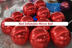 Top quality decoration mirror ball red pvc inflatable mirror plastic ball sphere red party disco decorative balls