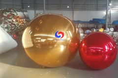 Fast delivery 230cm golden giant big christmas decoration ball christmas ball mirror inflatable gold ball for outdoor decor