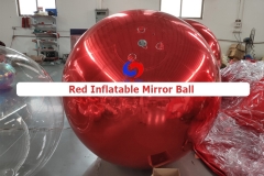 Ceiling decor Large scale props Mall decor 24''-60'' Metallic Inflatable Spheres Red Inflatable Mirror Ball/Sphere