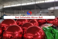 Ceiling decor Large scale props Mall decor 24''-60'' Metallic Inflatable Spheres Red Inflatable Mirror Ball/Sphere