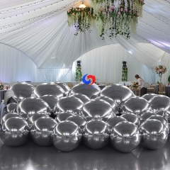 7-10 business day lead time Event Design Ceiling decor sizes 24''-60'' Silver Inflatable Mirror Ball/Sphere for sale