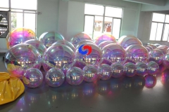 iridescent inflatable mirror balls pvc chrome sphere pvc metallic inflatable mirror ball rainbow inflatable mirror ball