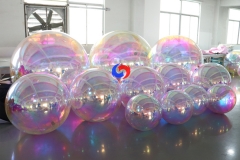 iridescent inflatable mirror balls pvc chrome sphere pvc metallic inflatable mirror ball rainbow inflatable mirror ball