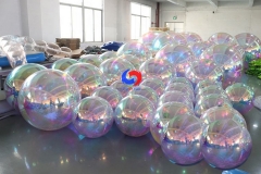 iridescent inflatable mirror balls pvc chrome sphere pvc metallic inflatable mirror ball rainbow inflatable mirror ball