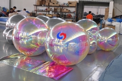 wholesale giant deluxe colorful pvc reflective decorative iridescent inflatable mirror ball/sphere kit