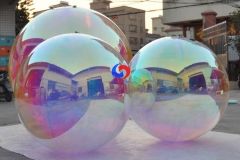 colorful giant reflective PVC decorative inflatable iridescent mirror balls rainbow inflatable mirror ball for wedding party