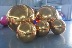 Inflatable Mirror Ball Giant Event Decoration PVC Floating Sphere Mirror Balloon Disco Shinny (Gold)