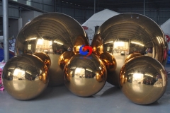 Inflatable Mirror Ball Giant Event Decoration PVC Floating Sphere Mirror Balloon Disco Shinny (Gold)