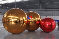 Inflatable Mirror Ball Giant Event Decoration PVC Floating Sphere Mirror Balloon Disco Shinny (Gold)