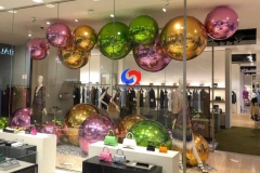 Custom Order corporate gathering event decorations Inflatable Light Pink Mirror Ball Spheres with inflate/deflate pump