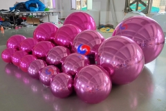 strong svisual impact mirrored effect red rose light pink pvc balloon Metallic spheres for embellishing clubs parties