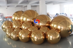 Large Golden Mirror Balls Floating Mirror Inflatable Reflective Balloon Christmas decoration gold mirror balls