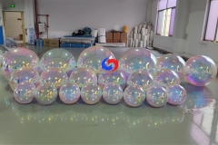 3-4 foot christmas decoration colorful mirrored disco shiny ball giant iridescent inflatable mirror balls wholesale