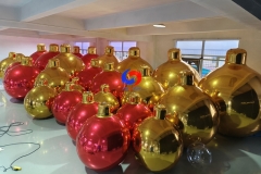 Hanging Decoration Red Blue Golden Big Shiny Ornaments Christmas Giant Inflatable chrome Ball Ornaments