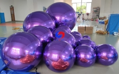 Purple big shinny ball PVC Inflatable Reflective Ball Christmas Mirror Sphere Purple Inflatable Sphere Mirror Balloon