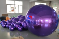 Purple big shinny ball PVC Inflatable Reflective Ball Christmas Mirror Sphere Purple Inflatable Sphere Mirror Balloon