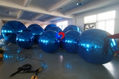 birthday christening decor balloons Navy blue color giant mirror spheres balls dark blue big shiny inflatable spheres