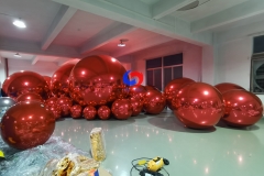 Manufacturer Red Giant Inflatable Mirror ball Large PVC Inflatable Mirror Ball Sphere Inflatable Mirror Balloon for sale