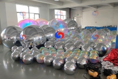 Corporate Events Styling Party Decor Planner Big Shine Inflatable Silver Golden Mirror Balls Gold Metallic Spheres