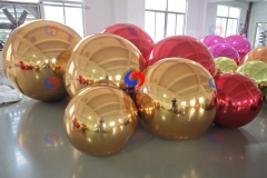 Christmas Time Event Holiday Party Decor Giant Balloon Arch Huge Gold /Golden/ Red Big Shiny Inflatable Mirror Balls