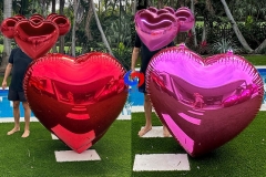 VALENTINE'S Day Party Events Decorations hanging Large Inflatable chrome Heart Big Shiny Heart-Custom Color Available