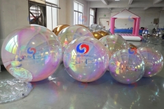 different sizes golden metallic balls inflatable iridescent decorative hanging balls giant inflatable iridescent balls