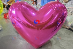 Wedding Valentine's Day Holiday Celebration Decoration Big shiny chrome heart model red purple pink inflatable big heart