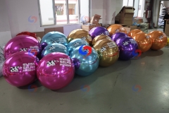 Door to door Air Cargo Customized logo Purple Teal Gold Orange Pink BIG Shiny mirrorballs inflatable mirror balls 