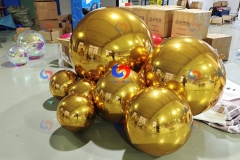 Supplying & Styling bespoke balloon displays corporate event birthday decor big shiny silver golden inflatable mirror balls