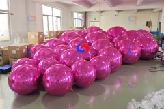 Bespoke balloons stylist & event planner custom big shiny inflatable rose red balloon mirror balls for party decorate