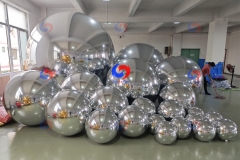 classic colour huge balloons Silver Giant Spheres big shiny inflatable balls giant chrome silver spheres for decoration