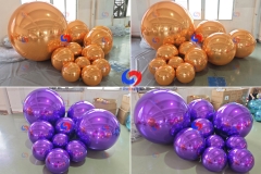 custom big shiny balls gold balloons decor baby shower decoration giant golden inflatable mirror balls/spheres