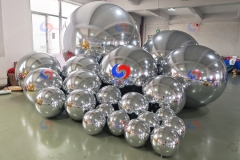 classic colour huge balloons Silver Giant Spheres big shiny inflatable balls giant chrome silver spheres for decoration