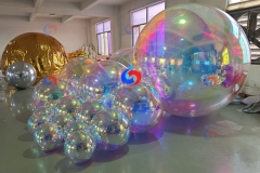 Luxury Custom balloons Big shiny iridescent inflatable mirror balls for bridal baby shower birthday events any occasions