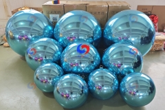 Birthday party decor new giant teal big shiny orbs big shiny blue metallic inflatable spheres/mirror balls/balloons