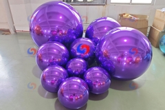 anniversary event party backdrop decor big shiny giant inflatable grape purple metallic sphere/mirror balls/balloons