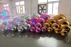 Stunning Re-usable big inflatable metallic balls big shiny silver balls for sale