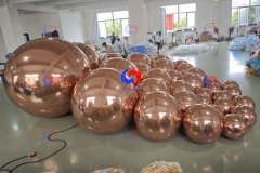 New arrival Durable & reusable rose gold big shiny balls rose golden inflatable chrome mirror finish balloon