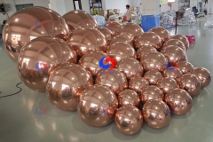 New arrival Durable & reusable rose gold big shiny balls rose golden inflatable chrome mirror finish balloon