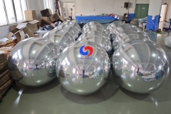 super giant silver inflatable chrome mirror finish balloon big shiny balls for parties, corporate events decoration